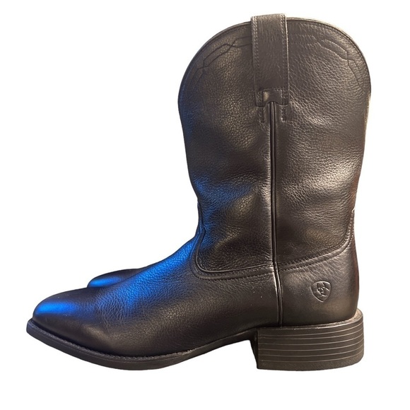 Ariat Heritage Roper Wide Square Toe Black Deertan 12D Like New main image 8
